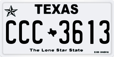 TX license plate CCC3613