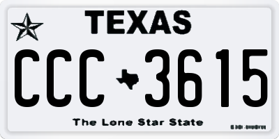 TX license plate CCC3615