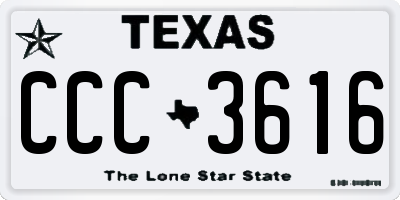 TX license plate CCC3616