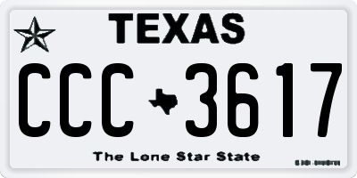 TX license plate CCC3617