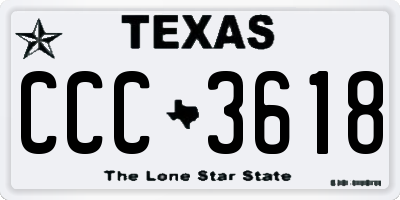 TX license plate CCC3618