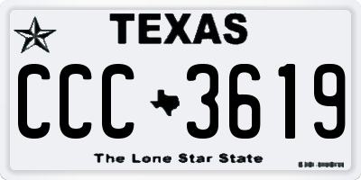 TX license plate CCC3619