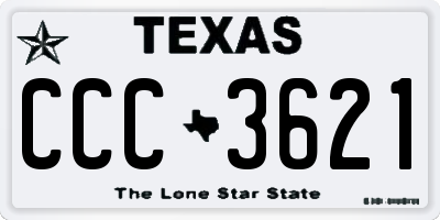 TX license plate CCC3621