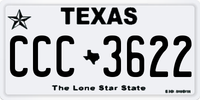 TX license plate CCC3622