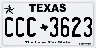 TX license plate CCC3623