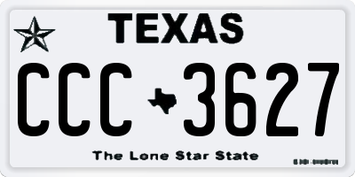 TX license plate CCC3627