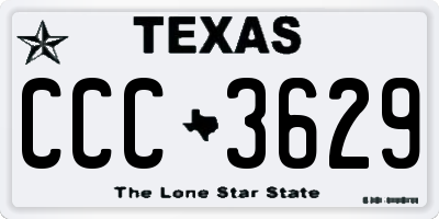 TX license plate CCC3629
