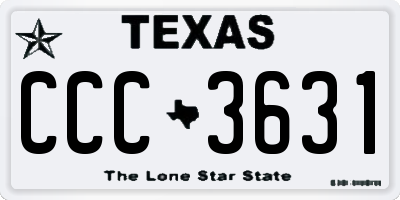 TX license plate CCC3631