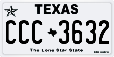 TX license plate CCC3632
