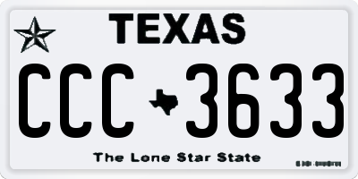 TX license plate CCC3633