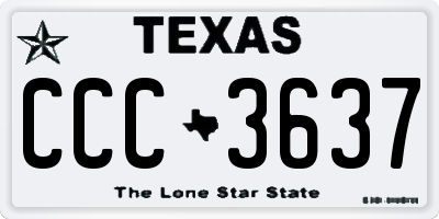 TX license plate CCC3637