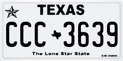 TX license plate CCC3639