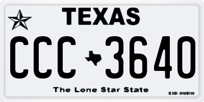TX license plate CCC3640