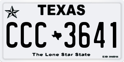TX license plate CCC3641