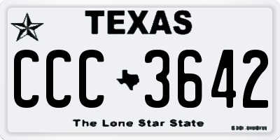 TX license plate CCC3642