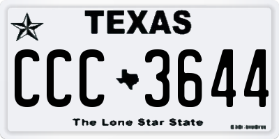 TX license plate CCC3644