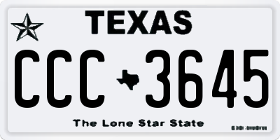 TX license plate CCC3645