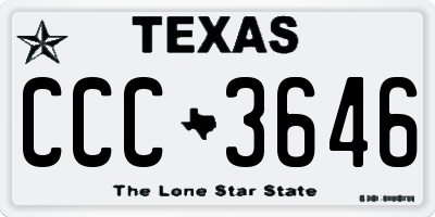 TX license plate CCC3646