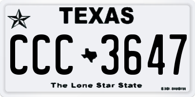 TX license plate CCC3647