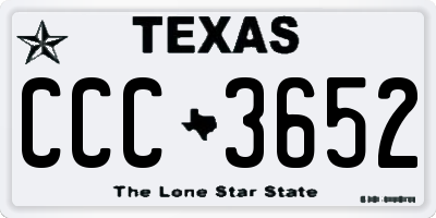 TX license plate CCC3652