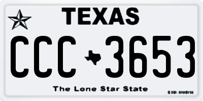 TX license plate CCC3653