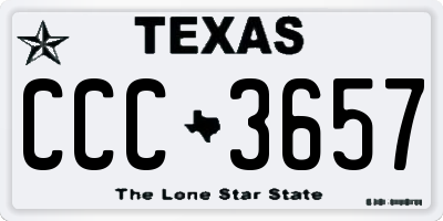 TX license plate CCC3657