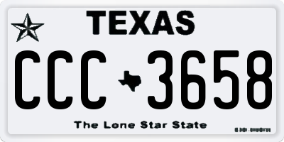 TX license plate CCC3658