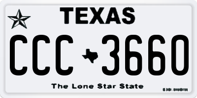 TX license plate CCC3660
