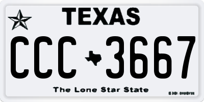 TX license plate CCC3667