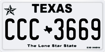 TX license plate CCC3669