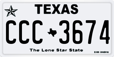 TX license plate CCC3674