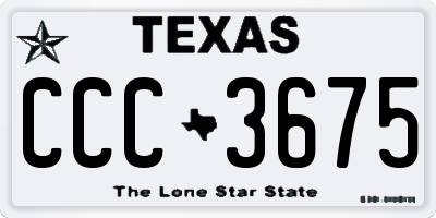 TX license plate CCC3675