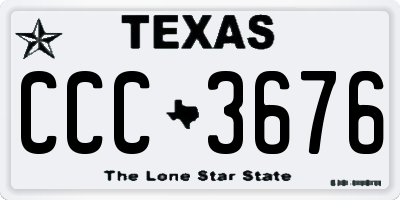TX license plate CCC3676