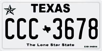 TX license plate CCC3678