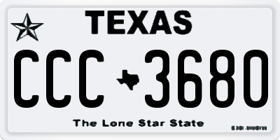 TX license plate CCC3680