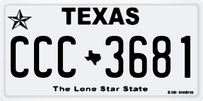 TX license plate CCC3681