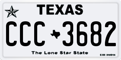 TX license plate CCC3682