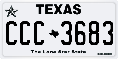TX license plate CCC3683