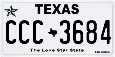 TX license plate CCC3684