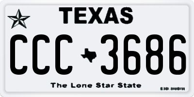 TX license plate CCC3686