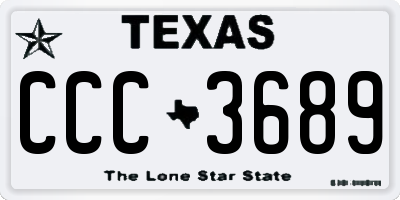 TX license plate CCC3689