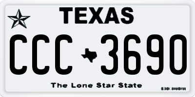 TX license plate CCC3690