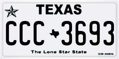 TX license plate CCC3693
