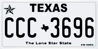 TX license plate CCC3696