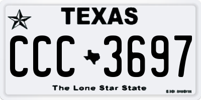 TX license plate CCC3697