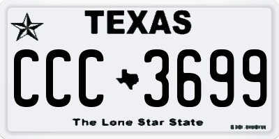 TX license plate CCC3699