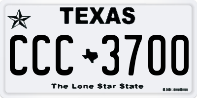 TX license plate CCC3700