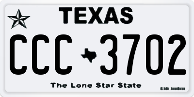 TX license plate CCC3702