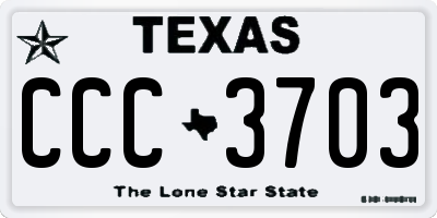 TX license plate CCC3703