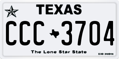 TX license plate CCC3704